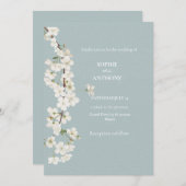 Invitation L Jeu d'invitation de mariage vert (Devant / Derrière)