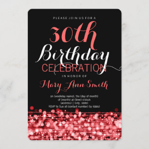 Invitation La 30ème fête d'anniversaire élégante miroite
