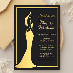 Invitation La 50ème robe de cocktail d'or moderne pour femme 