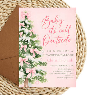 Invitation La Baby Shower de Unique Bow Girl en hiver