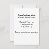 Invitation La baleine, ça doit être un garçon ou une fille ? (Dos)