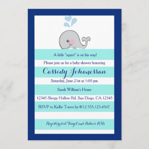 Invitation La baleine de bébé peu injectent l'invitation de