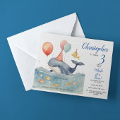 Invitation La baleine d'un garçon du temps Anniversaire