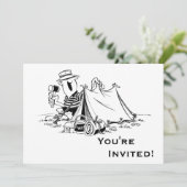 Invitation La bande dessinée personnalisée campent (Debout devant)