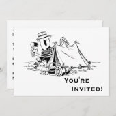 Invitation La bande dessinée personnalisée campent (Devant / Derrière)