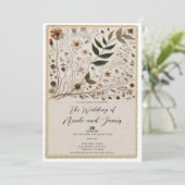 Invitation La beauté de la nature Fleurs botaniques & Mariage (Debout devant)