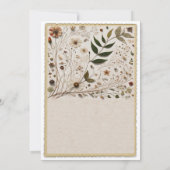 Invitation La beauté de la nature Fleurs botaniques & Mariage (Dos)