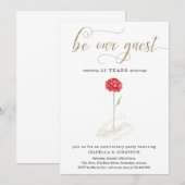 Invitation La beauté et la bête Anniversaire de la fête Invit (Devant / Derrière)