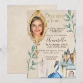 Invitation La beauté et la bête enchantée Fairy Tale Party (Devant / Derrière)