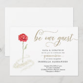 Invitation La beauté et la bête unique Quinceañera (Devant / Derrière)