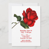 Invitation La Belle et la Bête Rose Rouge Fête Douce Seize (Dos)