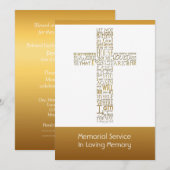 Invitation La bible d'or exprime la cérémonie commémorative (Devant / Derrière)