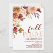 Invitation La Bourgogne Tombe Dans L'Amour Fleurs Florales Fê (Devant)