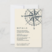 Invitation La boussole bleue | Détails de l'invité Mariage (Devant)