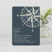 Invitation La boussole bleue | FÊTE DES MARIÉES MARIAGE (Debout devant)