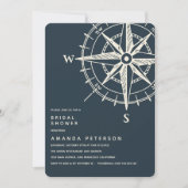 Invitation La boussole bleue | FÊTE DES MARIÉES MARIAGE (Devant)