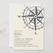 Invitation La boussole bleue | FÊTE DES MARIÉES MARIAGE (Devant)