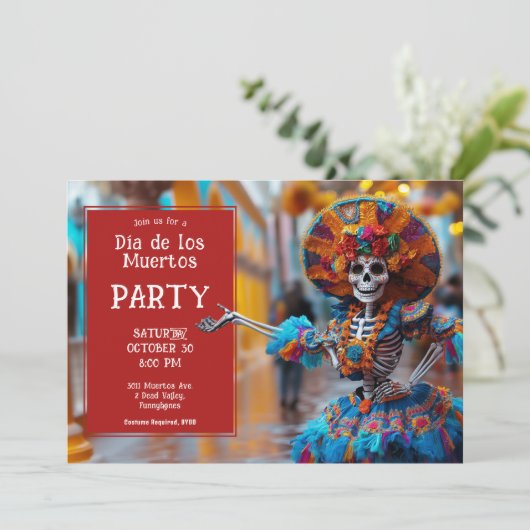 Invitation 💀 La Calavera en bleu (Debout devant)