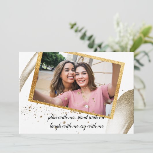 Invitation La calligraphie branchée sera ma dodesmaid Invit (Debout devant)