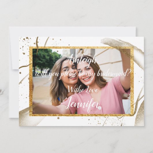 Invitation La calligraphie branchée sera ma dodesmaid Invit (Dos)