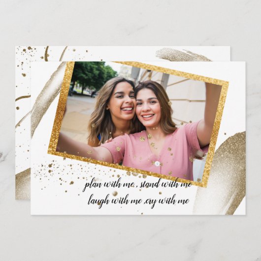 Invitation La calligraphie branchée sera ma dodesmaid Invit (Devant / Derrière)