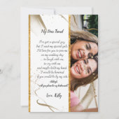 Invitation la calligraphie branchée sera ma servante d'honneu (Devant)