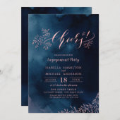 Invitation La calligraphie florale rustique encourage la fête (Devant / Derrière)