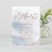 Invitation La calligraphie florale rustique encourage la fête (Debout devant)