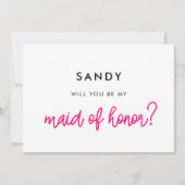 Invitation La calligraphie moderne Serez-vous ma servante d'h (Devant)