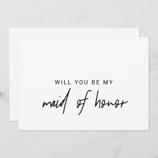 Invitation La Calligraphie Whimsical Serez-Vous Ma Fille D'Ho (Devant / Derrière)