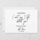 Invitation La Calligraphie Whimsique Serez-Vous Ma Servante D (Dos)