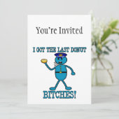 Invitation La cannette de fil a le dernier beignet (Debout devant)