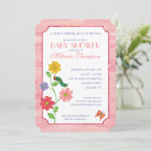 Invitation La Caterpillar Très Affamé | Baby shower rose (Debout devant)