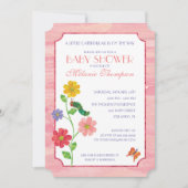 Invitation La Caterpillar Très Affamé | Baby shower rose (Devant)