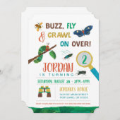 Invitation La Caterpillar Très Affamée | Anniversaire des bog (Devant / Derrière)