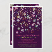 Invitation La célébration bouillonne partie de réveillon de (Devant / Derrière)