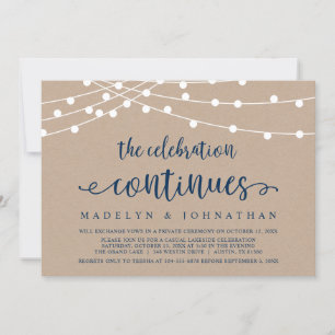 Invitation La célébration continue, Fête de Mariage en Intime