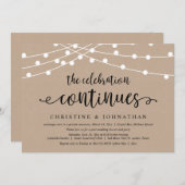 Invitation La Célébration Continue, Fête de Mariage en Intime (Devant / Derrière)