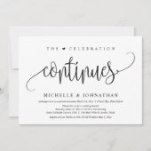 Invitation La célébration continue, fête de mariage en privé (Devant)