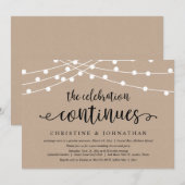 Invitation La Célébration Continue, Mariage Fuite Parti (Devant / Derrière)