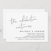 Invitation La Célébration Continue, Mariage Intime (Devant / Derrière)