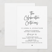 Invitation La célébration continue, Noir, Fugue de mariage (Devant / Derrière)