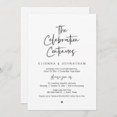 Invitation La célébration continue, Noir, Mariage en fuite (Devant / Derrière)