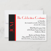 Invitation La célébration rouge du monogramme continue RSVP b (Devant)