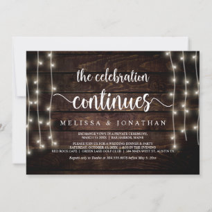 Invitation La célébration se poursuit, Elopement Mariage