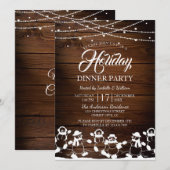 Invitation La Chaîne Russe De Bois Luit La Fête De Snowman (Devant / Derrière)