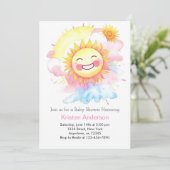 Invitation La chaleur de la nature et soleil Baby shower de f (Debout devant)