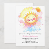 Invitation La chaleur de la nature et soleil Baby shower de f (Devant / Derrière)