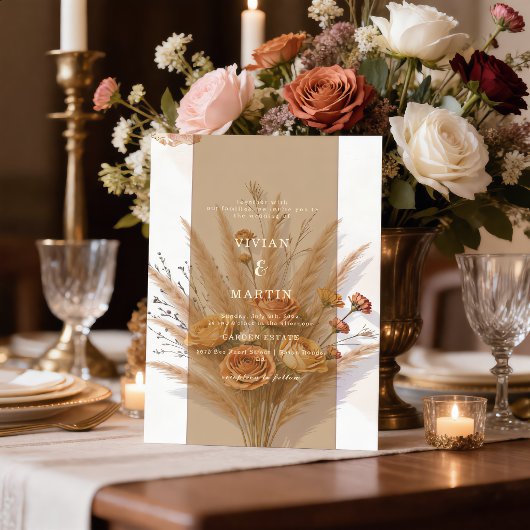 Invitation La chaleur du mariage d'automne