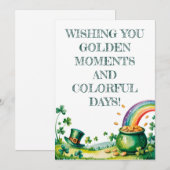 Invitation La Chance de la Saint-Patrick à l'aquarelle (Devant / Derrière)
